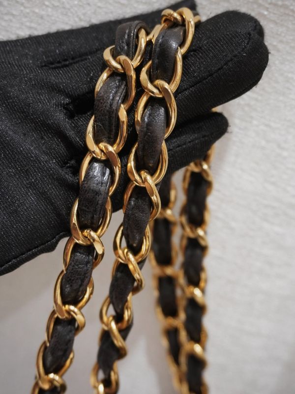 Chanel黑色羊皮maxi包 #252000 