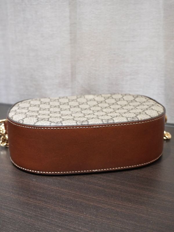 Gucci老花橢圓鏈條包 #252052 