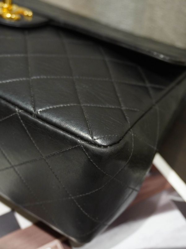 Chanel黑色羊皮maxi包 #252000 