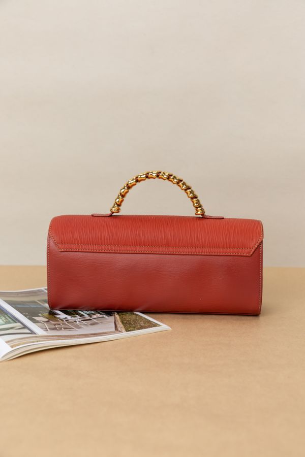 Loewe西瓜紅金蛇骨手提包#230804 