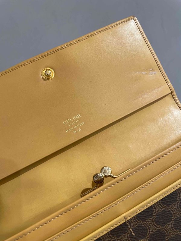 Celine 老花深棕色長夾 #241404 