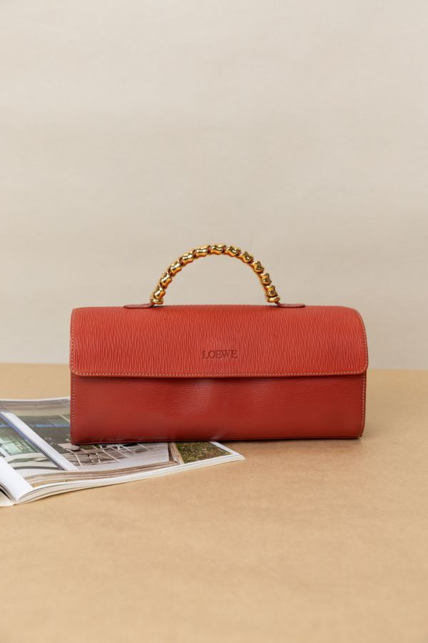 Loewe西瓜紅金蛇骨手提包#230804 