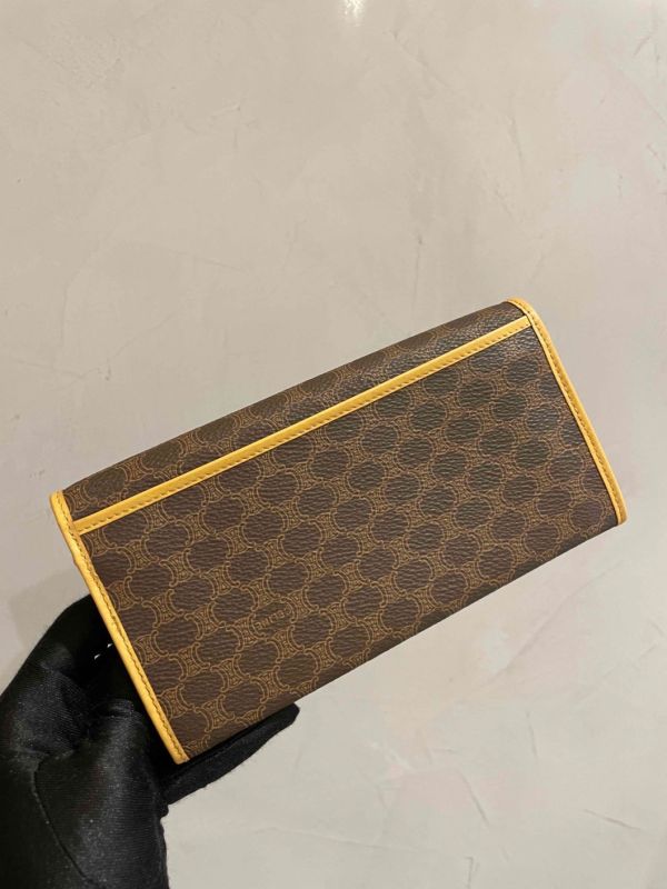 Celine 老花深棕色長夾 #241404 