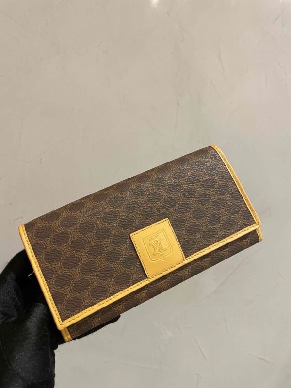 Celine 老花深棕色長夾 #241404 