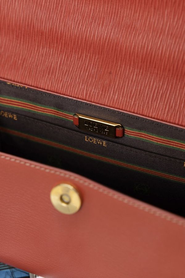 Loewe西瓜紅金蛇骨手提包#230804 