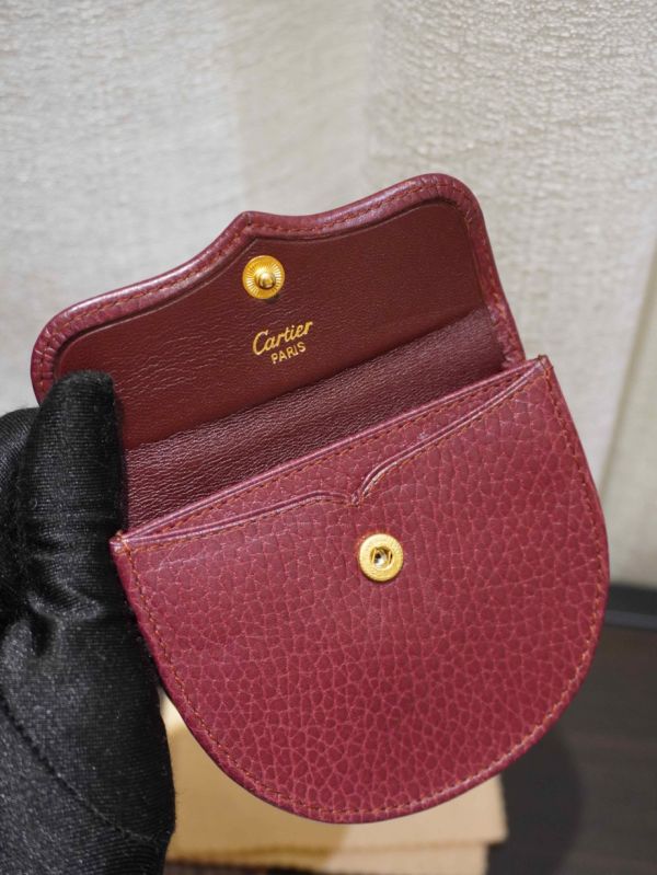 Cartier酒紅半圓零錢包 #241523 