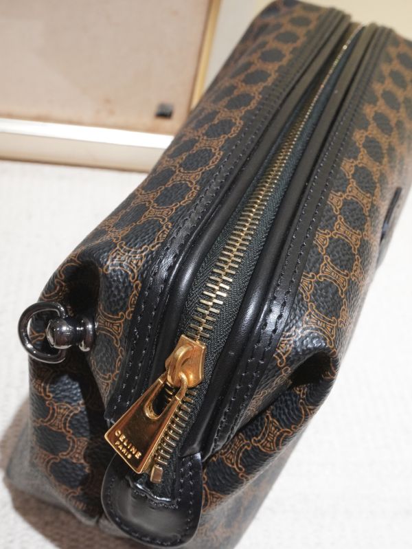 Celine 老花黑色化妝包 #241408 