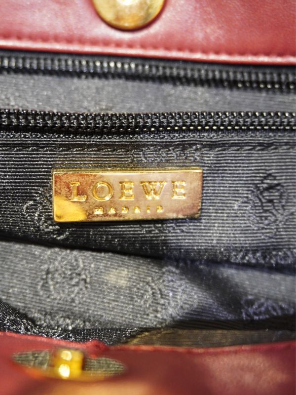 Loewe 紅色麂皮托特包 #241587 