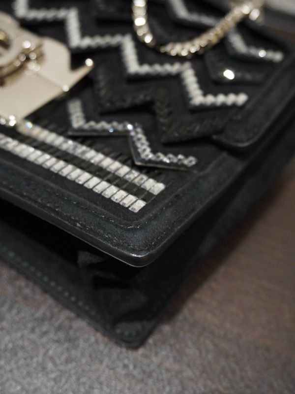 Ferragamo黑銀色鏈條包 #251968 