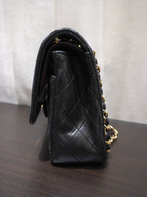 Chanel黑金羊皮雙蓋包 #251805 