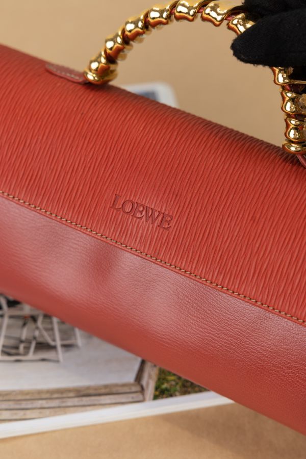 Loewe西瓜紅金蛇骨手提包#230804 