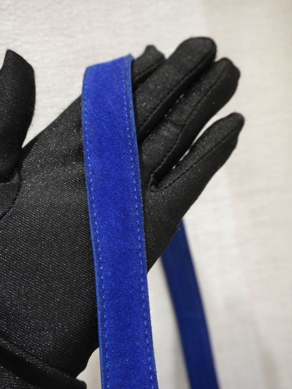 YSL藍色翻毛肩背包 #251907 