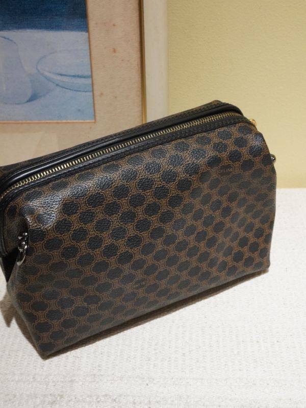 Celine 老花黑色化妝包 #241408 