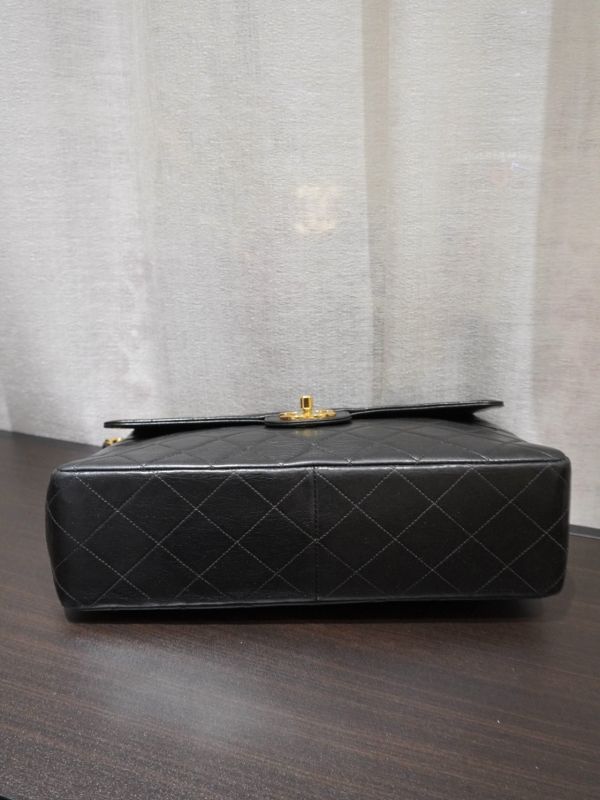 Chanel黑色羊皮maxi包 #252000 