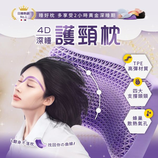 4D深睡護頸枕(送長絨棉專用枕套) 