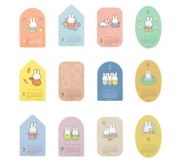2027Miffy貼紙月曆卡 