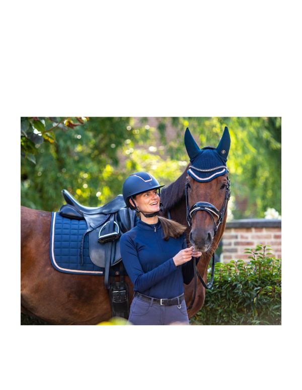 BR 透氣騎士帽 (霧黑霧藍盔/玫瑰金框閃亮頂/大帽沿/M/L) 