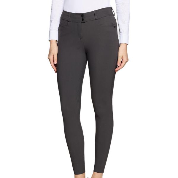 SAMSHIELD 女用馬褲 (止滑全皮/磁石灰/高腰/樹葉紋透氣孔) 