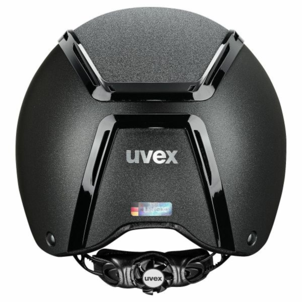 UVEX 透氣騎士帽 (霧黑盔/閃亮星頂/亮黑框條/調整式/含帽襯/S-M) 