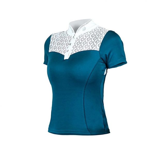 EQUESTRIAN STOCKHOLM 女用比賽衫(短袖/青藍色/XS/S/M/L) 