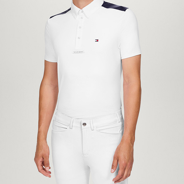 TOMMY HILFIGER 男用比賽衫 (短袖/白色/防曬快乾) 