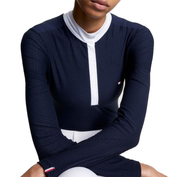 TOMMY HILFIGER 女用比賽衫 (長袖/深藍色/S) 