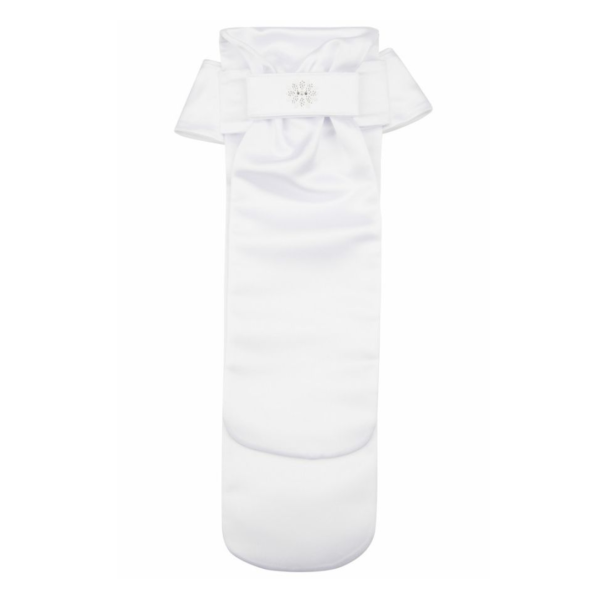 PIKEUR 比賽用白色領巾 (花朵型碎鑽) 