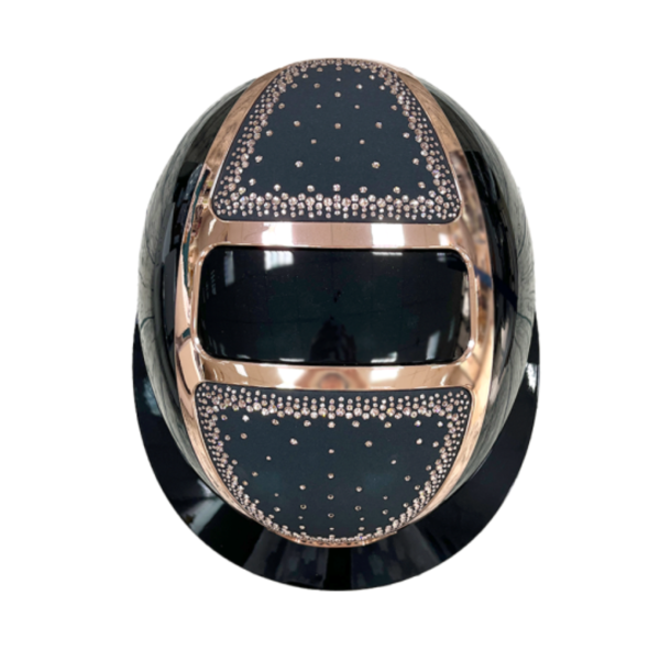 KASK 透氣騎士帽 (亮黑盔/施華洛世奇碎鑽頂/大帽沿/M) 
