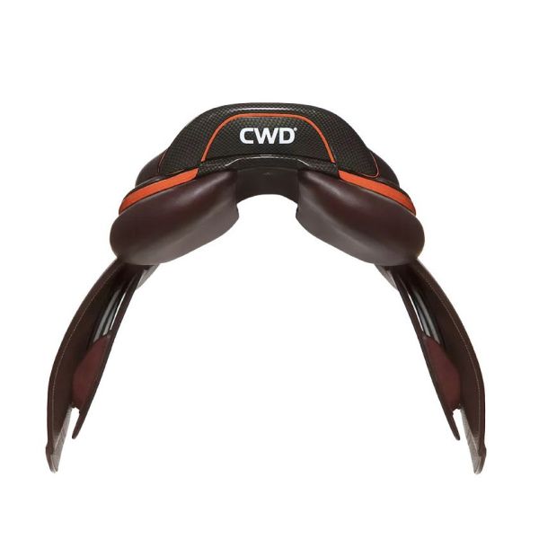 CWD 障礙鞍 (客製款/2Gs/深棕色/全小牛皮/橘色飾條/17.0") 