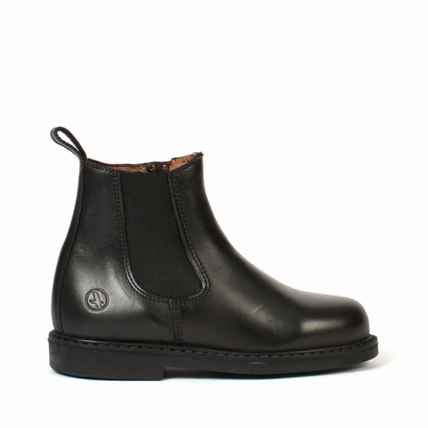 AIGLE 孩童短筒皮靴 (內側拉鍊設計/黑色/30-34) 