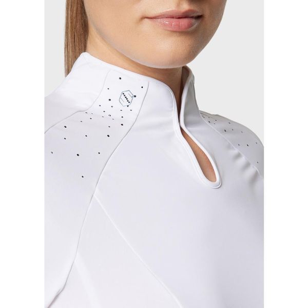 SAMSHIELD 女用比賽衫 (短袖/白色/鑽飾) 