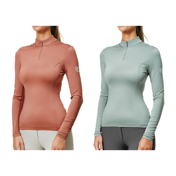 EQUESTRIAN STOCKHOLM 女用抗UV涼感訓練衫 (長袖/珊瑚紅/薄荷綠) 