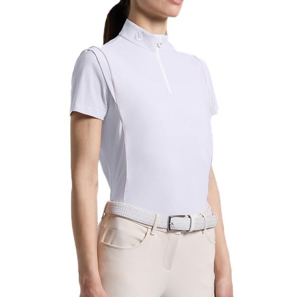 CAVALLERIA TOSCANA 女用比賽衫 (白色/短袖/透氣) 