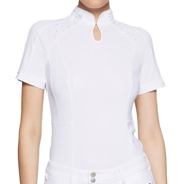 SAMSHIELD 女用比賽衫 (短袖/白色/鑽飾) 