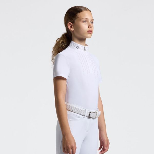 CAVALLERIA TOSCANA 女童用比賽衫 (短袖/白色/08/10/12/14) 