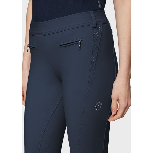 SAMSHIELD 女用馬褲 (止滑全皮/彈力腰/鑽飾/2色可選) 