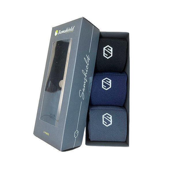SAMSHIELD 騎馬長筒襪 (3入一組/黑/藍/灰) 