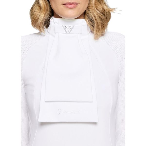 SAMSHIELD 比賽用白色領巾 (藍綠碎鑽) 