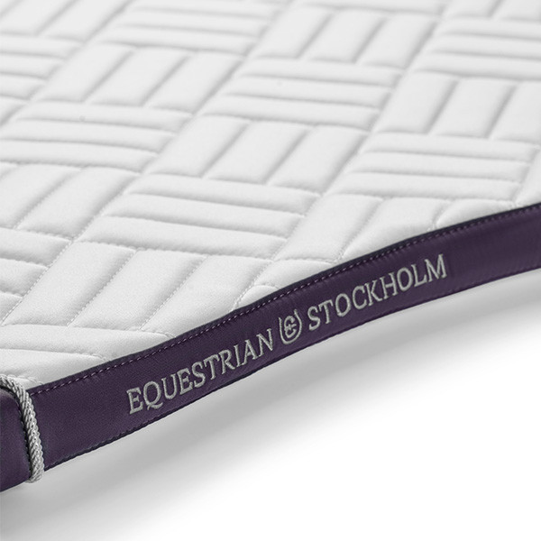 EQUESTRIAN STOCKHOLM 馬場馬術汗墊 (白底紫邊/FULL) 