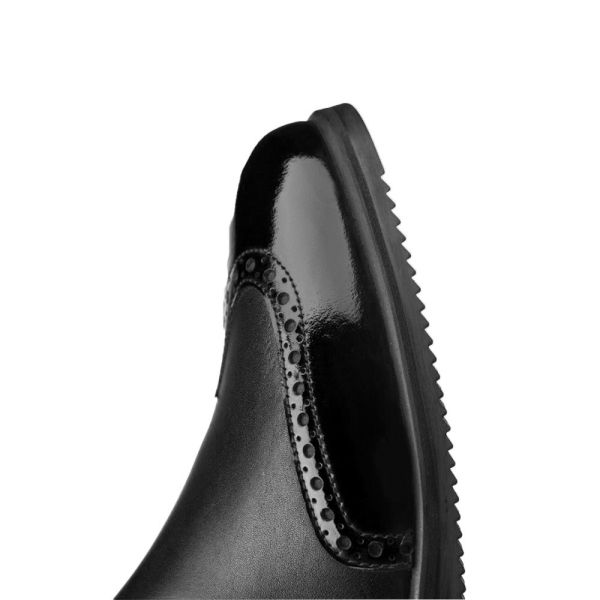 TUCCI 騎馬長筒皮靴 (Marilyn/漆皮+打孔裝飾/黑色/37) 