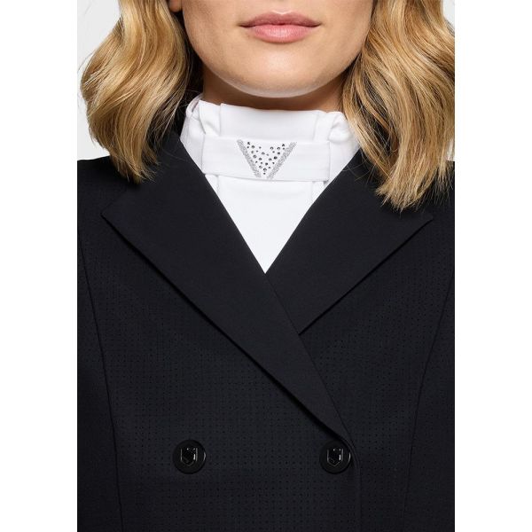 SAMSHIELD 比賽用白色領巾 (藍綠碎鑽) 