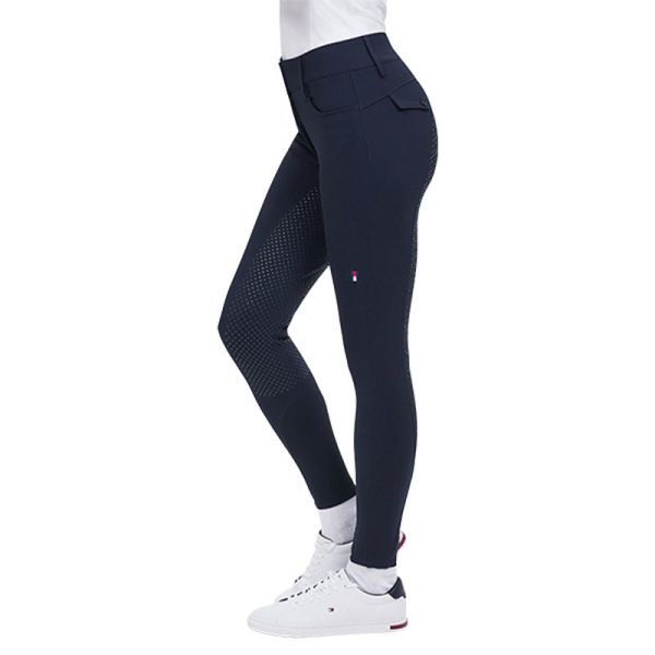 TOMMY HILFIGER 女用馬褲 (止滑全皮/深藍色/高腰/手機袋) 