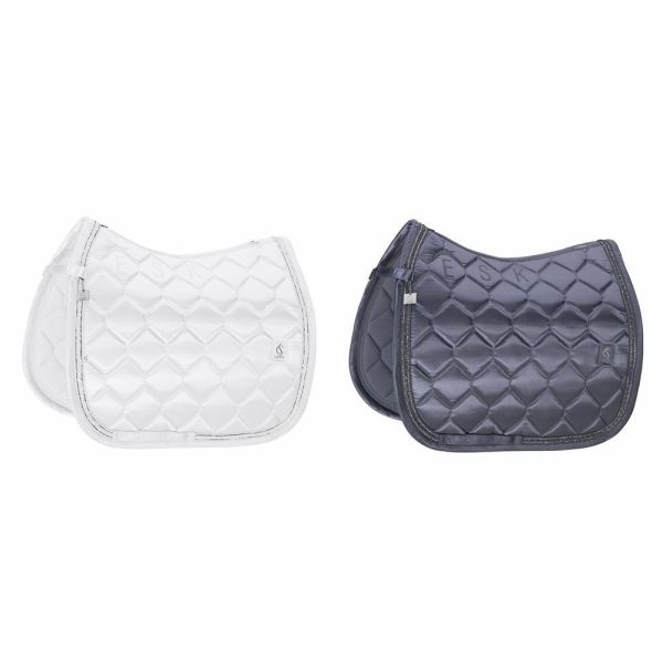 ESKADRON 馬場馬術汗墊 (白色/蘭花紫/FULL/碎鑽) 