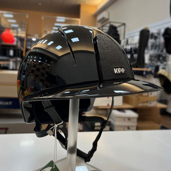 KEP 透氣騎士帽 (亮黑盔/大帽沿/閃亮黑牌/M) 