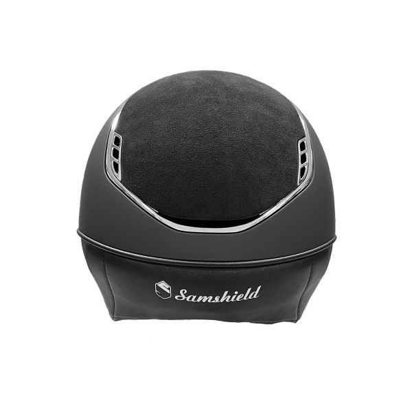 SAMSHIELD 2.0 訂製款騎士帽※定價不予折扣 (大帽沿/刺繡花飾銀鑽/霧黑盔/麂皮頂/S) 