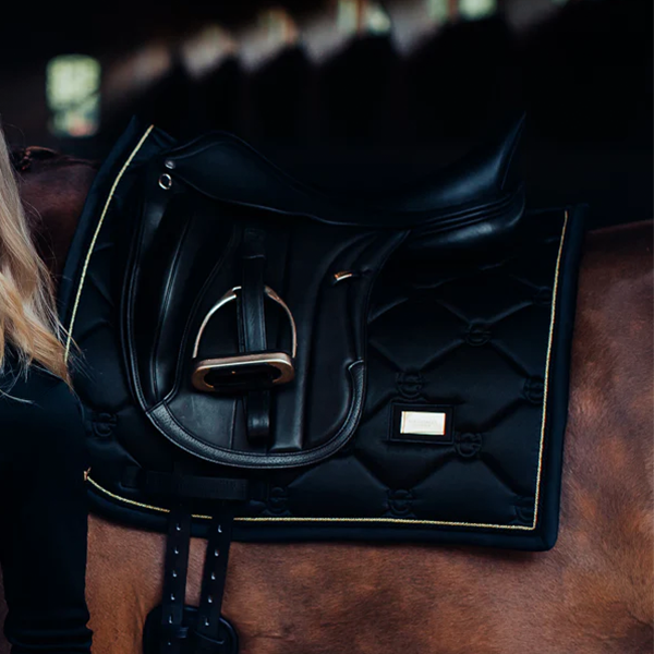 EQUESTRIAN STOCKHOLM 馬場馬術汗墊 (黑色金邊/FULL) 
