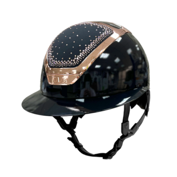 KASK 透氣騎士帽 (亮黑盔/施華洛世奇碎鑽頂/大帽沿/M) 