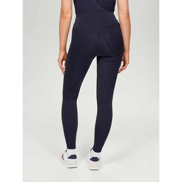 TOMMY HILFIGER 女用馬褲 (止滑全皮/深藍色/彈力腰/水鑽logo/手機袋) 