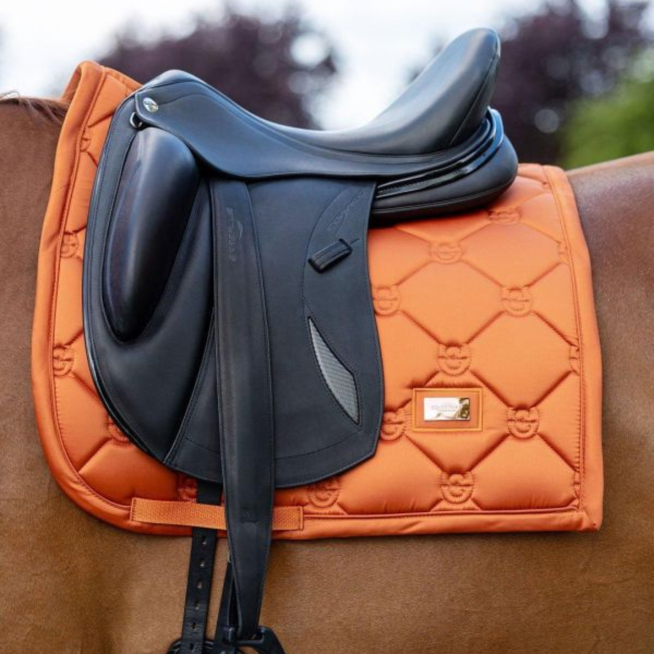 EQUESTRIAN STOCKHOLM 馬場馬術汗墊 (絨布面料/栗橘色/FULL) 