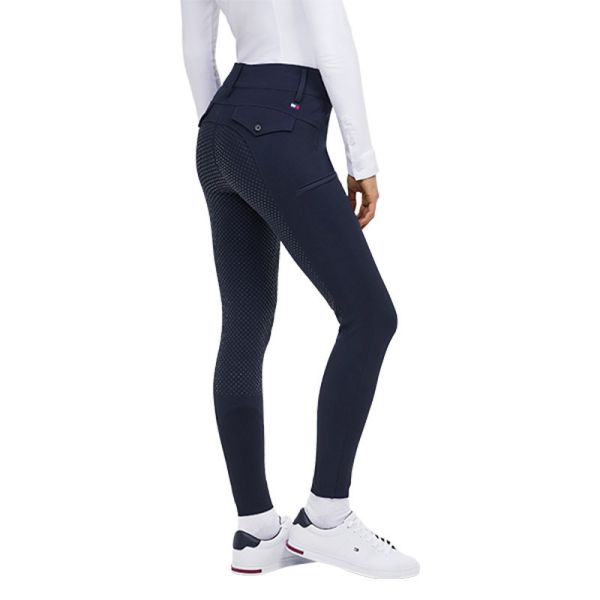 TOMMY HILFIGER 女用馬褲 (止滑全皮/深藍色/高腰/手機袋) 